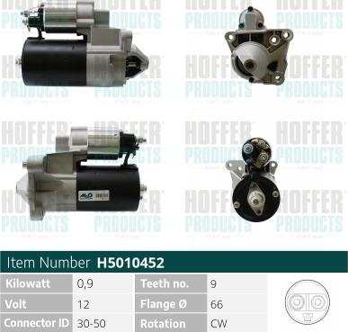 Hoffer H5010452 - Starteris www.autospares.lv