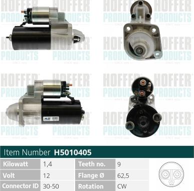 Hoffer H5010405 - Starteris www.autospares.lv