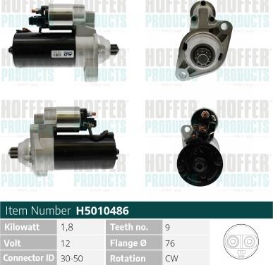 Hoffer H5010486 - Starter www.autospares.lv