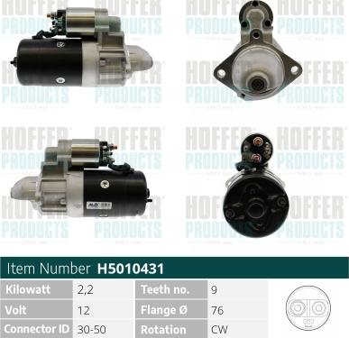 Hoffer H5010431 - Starteris autospares.lv