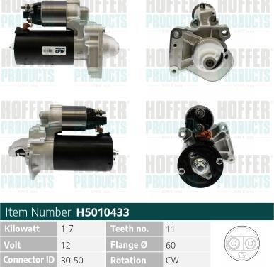 Hoffer H5010433 - Starteris autospares.lv