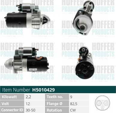 Hoffer H5010429 - Starteris www.autospares.lv