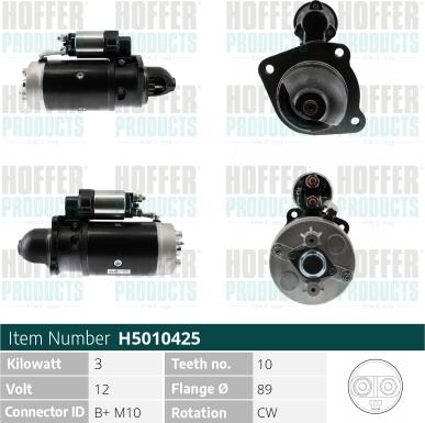 Hoffer H5010425 - Starteris www.autospares.lv