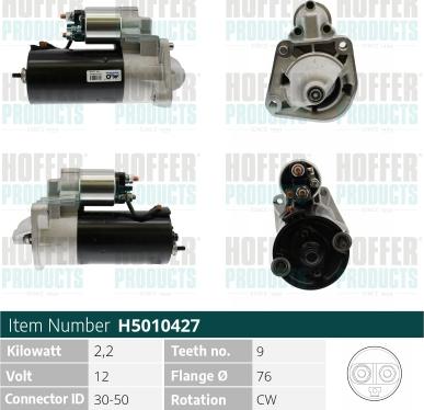 Hoffer H5010427 - Starteris www.autospares.lv