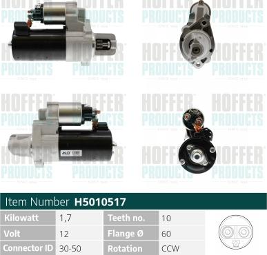 Hoffer H5010517 - Starteris www.autospares.lv