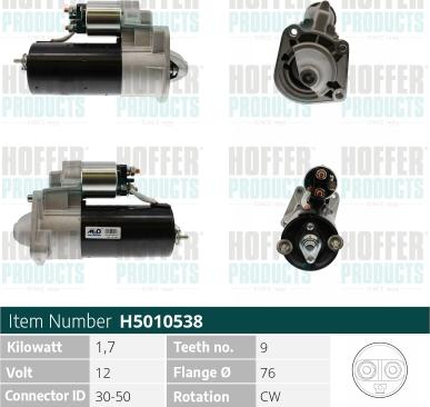 Hoffer H5010538 - Starteris www.autospares.lv