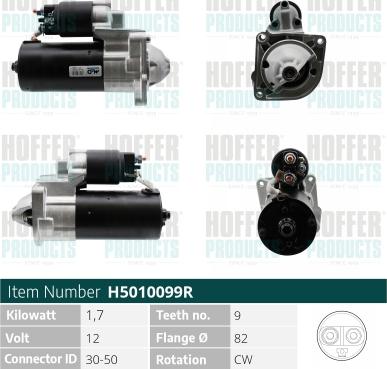 Hoffer H5010099R - Starter www.autospares.lv