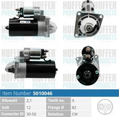 Hoffer H5010046 - Стартер www.autospares.lv