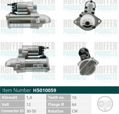 Hoffer H5010059 - Starter www.autospares.lv