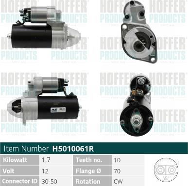 Hoffer H5010061R - Starter www.autospares.lv