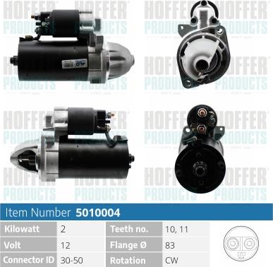 Hoffer H5010004 - Стартер www.autospares.lv