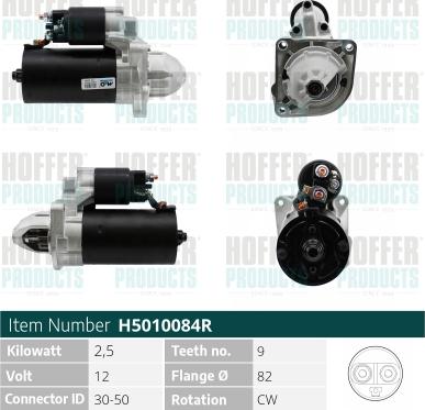 Hoffer H5010084R - Стартер www.autospares.lv