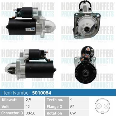 Hoffer H5010084 - Стартер www.autospares.lv