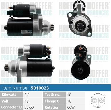 Hoffer H5010023 - Starter www.autospares.lv