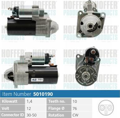 Hoffer H5010190 - Starteris autospares.lv