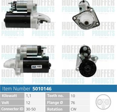 Hoffer H5010146 - Starter www.autospares.lv