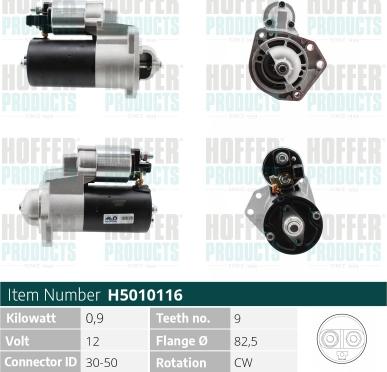 Hoffer H5010116 - Starter www.autospares.lv