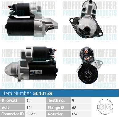 Hoffer H5010139 - Starter www.autospares.lv