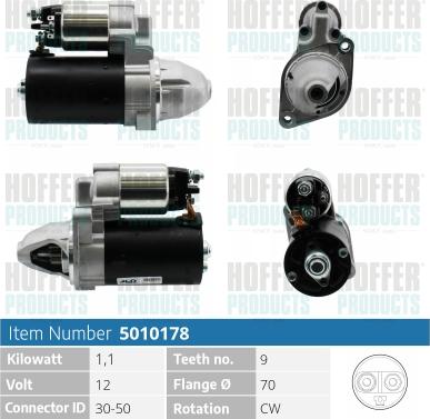 Hoffer H5010178 - Стартер www.autospares.lv