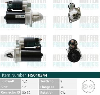 Hoffer H5010344 - Starter www.autospares.lv