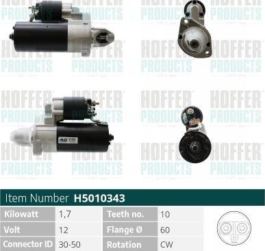 Hoffer H5010343 - Starteris www.autospares.lv