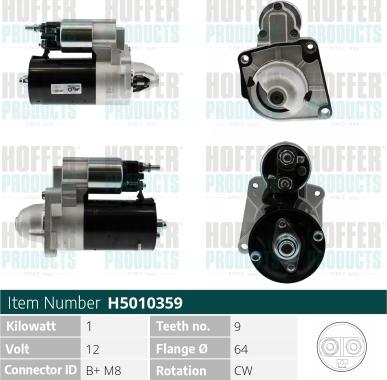 Hoffer H5010359 - Starteris www.autospares.lv