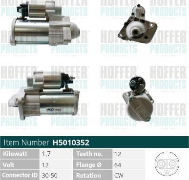 Hoffer H5010352 - Starteris autospares.lv