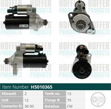 Hoffer H5010365 - Starteris www.autospares.lv