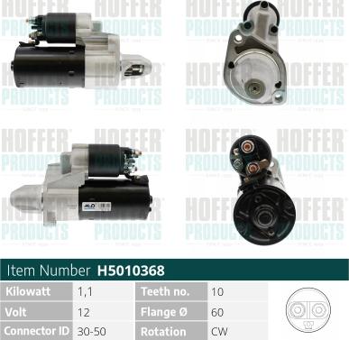 Hoffer H5010368 - Starteris www.autospares.lv