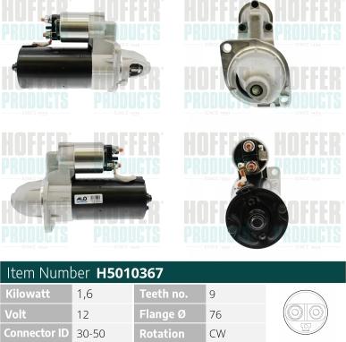 Hoffer H5010367 - Starteris www.autospares.lv