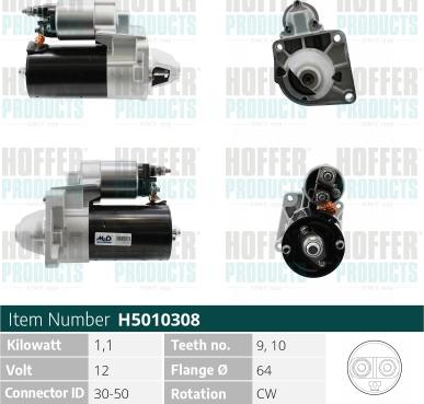 Hoffer H5010308 - Starteris autospares.lv