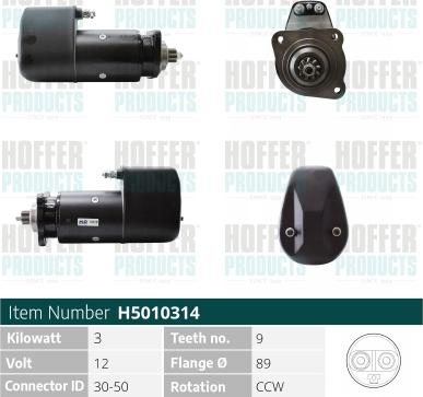 Hoffer H5010314 - Starteris www.autospares.lv