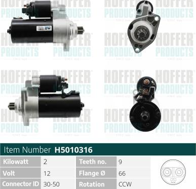 Hoffer H5010316 - Starteris autospares.lv