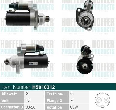 Hoffer H5010312 - Starteris autospares.lv