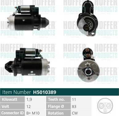 Hoffer H5010389 - Starteris www.autospares.lv