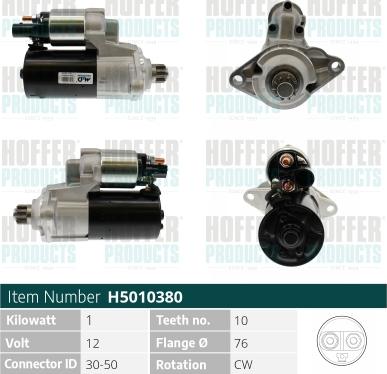 Hoffer H5010380 - Starteris www.autospares.lv