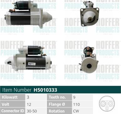 Hoffer H5010333 - Starter www.autospares.lv