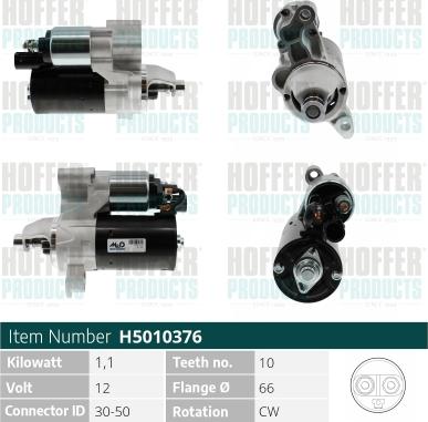 Hoffer H5010376 - Starter www.autospares.lv