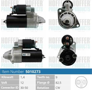 Hoffer H5010273 - Starter www.autospares.lv