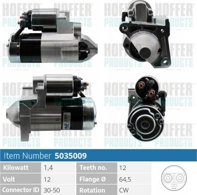 Hoffer H5035009 - Starteris autospares.lv