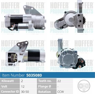 Hoffer H5035080 - Starteris www.autospares.lv