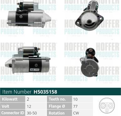 Hoffer H5035158 - Starteris autospares.lv