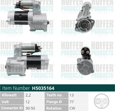 Hoffer H5035164 - Starteris autospares.lv