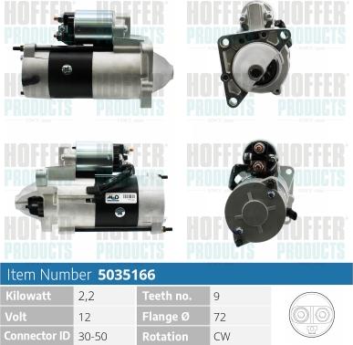 Hoffer H5035166 - Starter www.autospares.lv