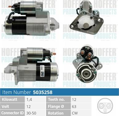 Hoffer H5035258 - Starter www.autospares.lv