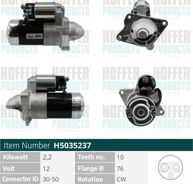 Hoffer H5035237G - Starter www.autospares.lv