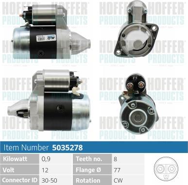 Hoffer H5035278 - Starter www.autospares.lv