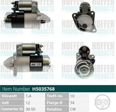 Hoffer H5035768 - Starteris autospares.lv