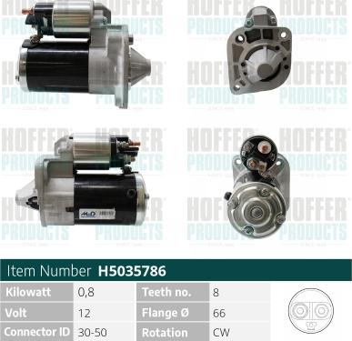 Hoffer H5035786 - Starter www.autospares.lv