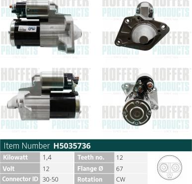 Hoffer H5035736 - Starteris autospares.lv